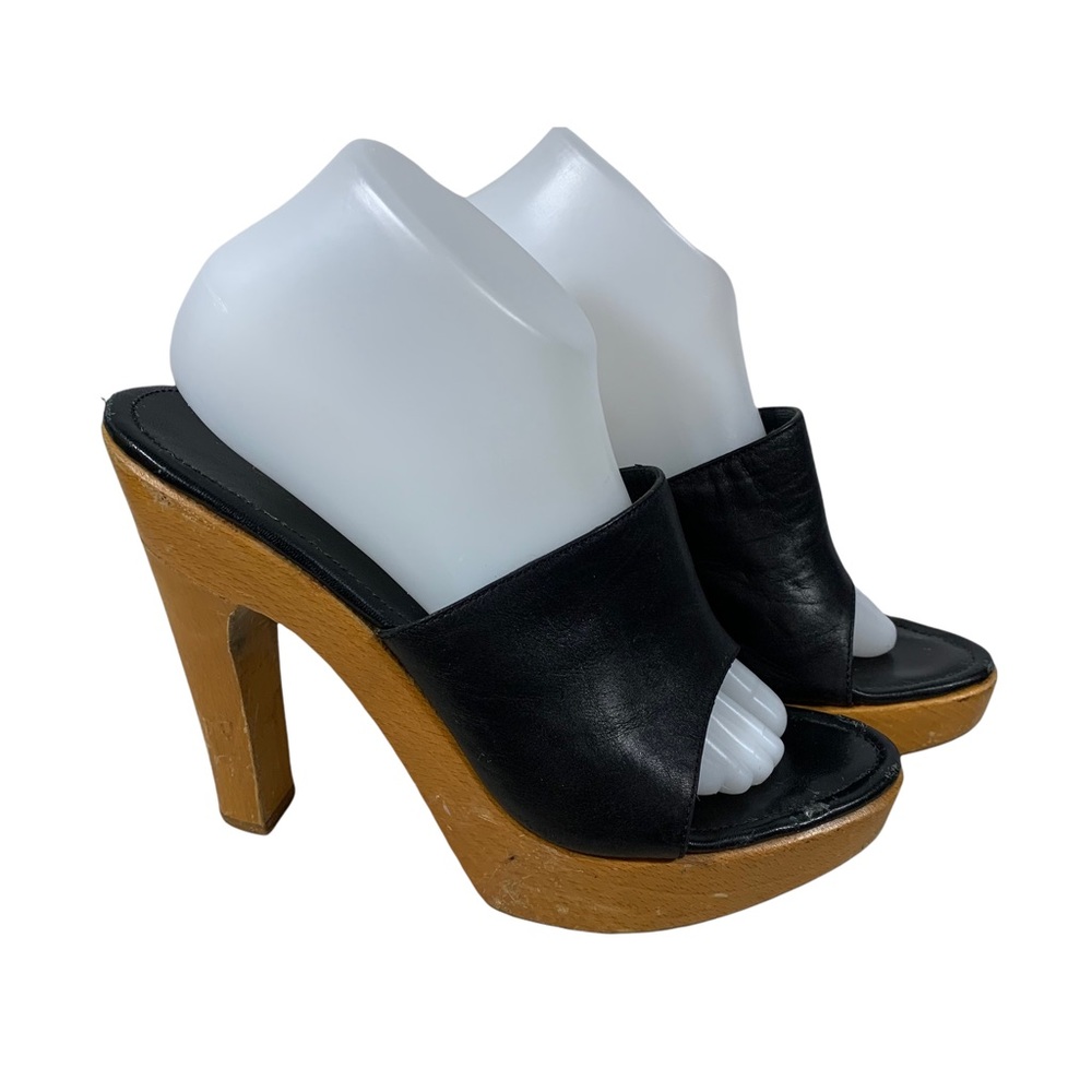 Sergio Rossi Wooden Heeled Mules - Picture 10 of 13